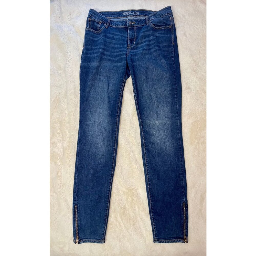 Old Navy The Rockstar Size 14 Tall Skinny Jeans with Calf Zippers